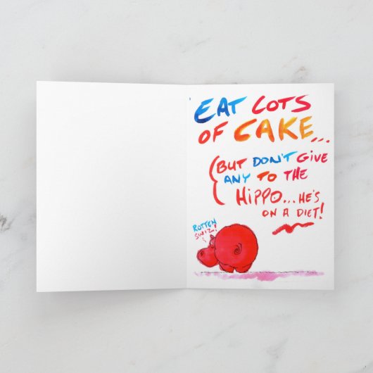 HIPPO BIRTHDAY KARTE (Innenseite)