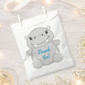 Hippo Birthday Party Blue Geschenktütchen (Ausgeschnitten)