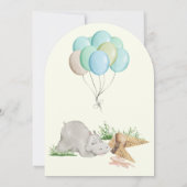 Hippo Birthday Party Einladung (Rückseite)