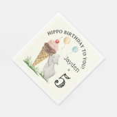 Hippo Birthday Party Napkins Serviette (Ecke)