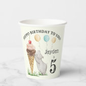 Hippo Birthday Party Pappbecher (Vorderseite)