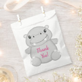 Hippo Birthday Party Pink Geschenktütchen (Ausgeschnitten)