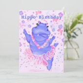 Hippo Birthday - Prima Ballerina Hippo + Ihr Name (Stehend Vorderseite)