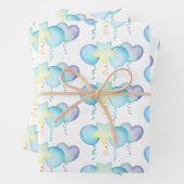 Hippo Birthday Soft Blue Ballon Geschenk Geschenkpapier Set (Beispiel)