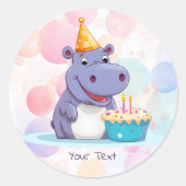 Hippo Birthday Sticker (Vorderseite)