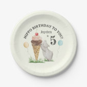 Hippo Birthday to You Birthday Party Pappteller (Vorderseite)