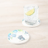 Hippo Birthday Weichblau Getränkeuntersetzer (Seite)