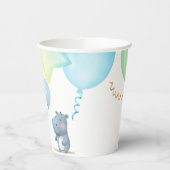 Hippo Birthday Weichblau Pappbecher (Links)