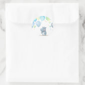 Hippo Birthday Weichblau Runder Aufkleber (Tasche)