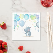 Hippo Birthday Weichblau Serviette (Beispiel)