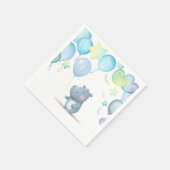 Hippo Birthday Weichblau Serviette (Ecke)