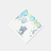 Hippo Birthday weiche blaue Servietten (Ecke)