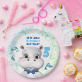 Hippo Blau Fisch Junge Geburtstag Pappteller (Party)