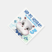Hippo Blau Fisch Junge Geburtstag Serviette (Ecke)