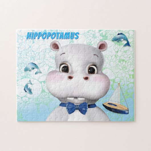 Hippo Blue Fish Kinder Puzzle (Horizontal)