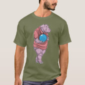 Hippo Bowling Bowling Ball T-Shirt (Vorderseite)