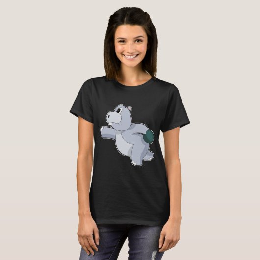 Hippo Bowling Bowling Ball T-Shirt (Vorne ganz)