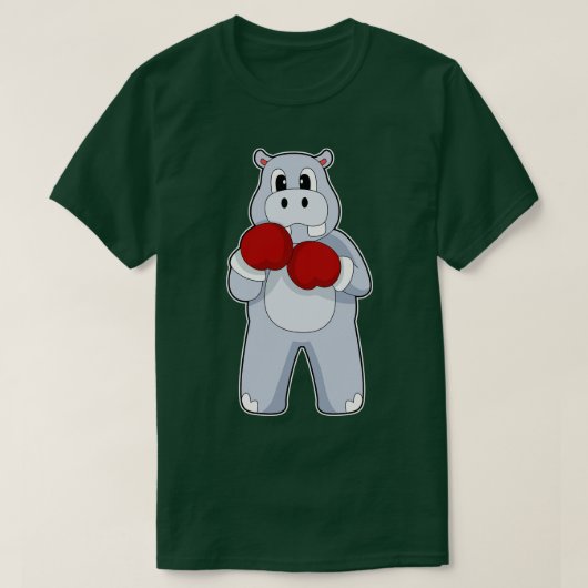 Hippo Boxer Boxhandschuhe Boxen T-Shirt (Design vorne)