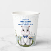 Hippo Boy Baby Dusche Pappbecher (Rückseite)