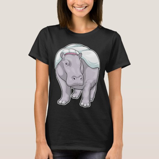 Hippo Bride Wedding T-Shirt (Vorderseite)