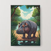 Hippo by the Riverside Button (Vorderseite)