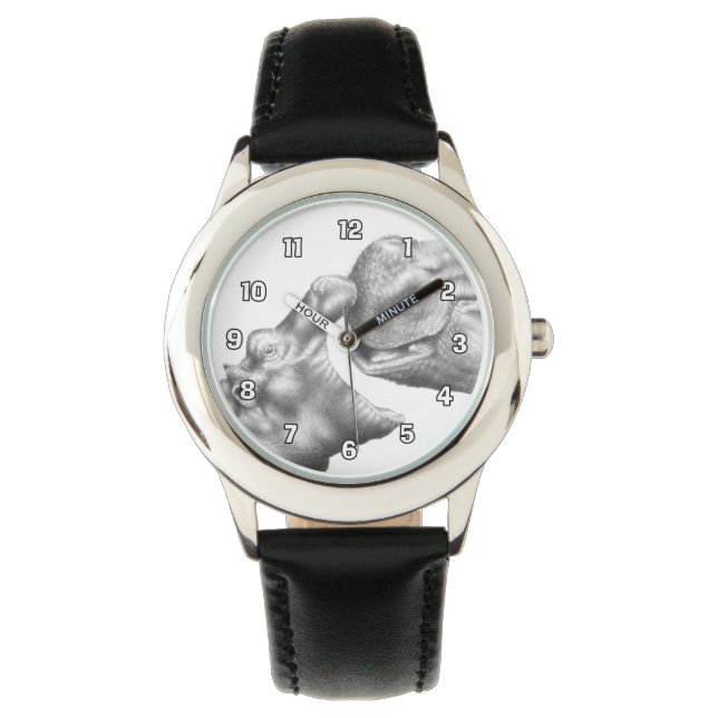 Hippo & Calf Watch Armbanduhr (Vorderseite)