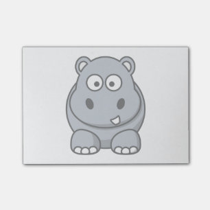 Hippo Cartoon Art Post-it Klebezettel