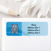 Hippo Cartoon mit blauem Wasser Hintergrund (Insitu)