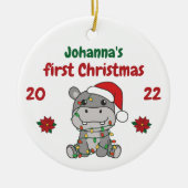 Hippo Christmas Babys erste Weihnachten Keramik Ornament (Vorne)