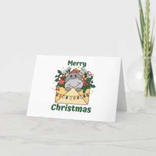 Hippo Christmas Letter Winter Animals Hippos Feiertagskarte