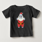 Hippo Christmas Santa Claus Baby T-shirt (Vorderseite)