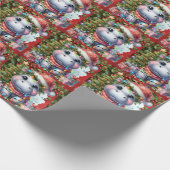 Hippo Christmas Themed für Tierliebhaber Geschenkpapier (Ecke)