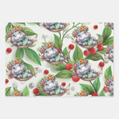 Hippo Christmas Themed für Tierliebhaber Geschenkpapier Set (Vorderseite 3)