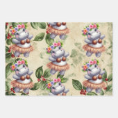 Hippo Christmas Themed für Tierliebhaber Geschenkpapier Set (Vorderseite 2)