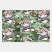Hippo Christmas Themed für Tierliebhaber Geschenkpapier Set (Vorderseite)