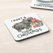 Hippo Christmas Themed für Tierliebhaber Getränkeuntersetzer (Linke Seite)
