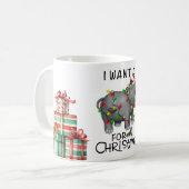 Hippo Christmas Themed für Tierliebhaber Kaffeetasse (Vorderseite Links)