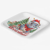 Hippo Christmas Themed für Tierliebhaber Pappteller (Gewinkelt)
