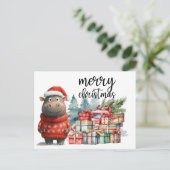Hippo Christmas Themed für Tierliebhaber Postkarte (Stehend Vorderseite)