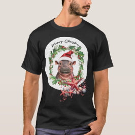Hippo Christmas Themed für Tierliebhaber T-Shirt