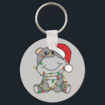 Hippo Christmas Winter Animals Hippos Schlüsselanh Schlüsselanhänger<br><div class="desc">Das Hippo zu Weihnachten mit Feenlicht. Hübsche Tiere mit Geschenken und Schnee für den Urlaub. Ein süßes Weihnachtsgrüßen. Hippos sind niedliche Tiere und perfekt zu Weihnachten.</div>