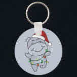Hippo Christmas Winter Animals Hippos Schlüsselanh Schlüsselanhänger<br><div class="desc">Das Hippo zu Weihnachten mit Feenlicht. Hübsche Tiere mit Geschenken und Schnee für den Urlaub. Ein süßes Weihnachtsgrüßen. Hippos sind niedliche Tiere und perfekt zu Weihnachten.</div>