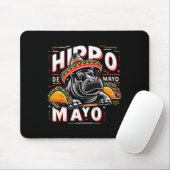 Hippo Cinco De Mayo Funny Mexico Hippopotamus Funn Mousepad (Mit Mouse)