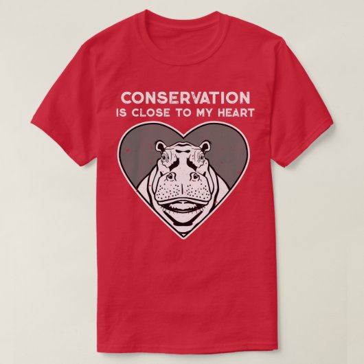 Hippo Conservation Heart T-Shirt (Design vorne)