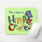 Hippo Crazee (in hellen Farben) Mousepad (Mit Mouse)
