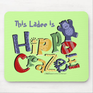 Hippo Crazee (in hellen Farben) Mousepad
