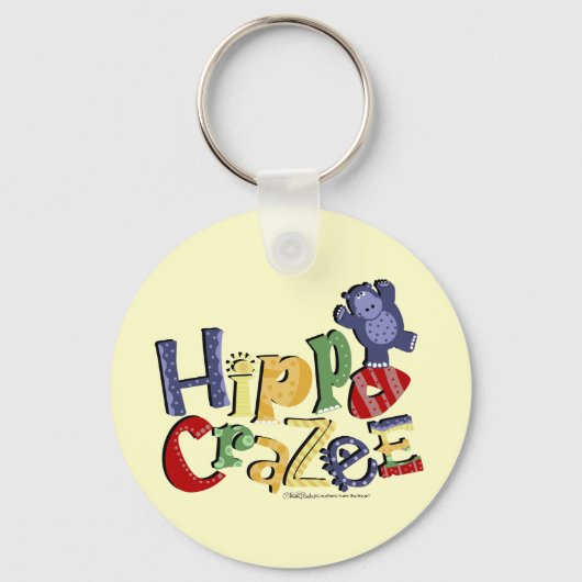 Hippo Crazee (in hellen Farben) Schlüsselanhänger (Vorderseite)