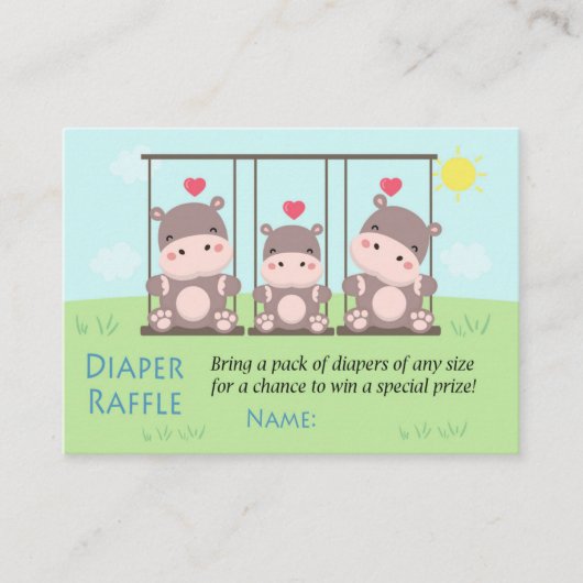 Hippo Diaper Raffles Tickets (Vorderseite)