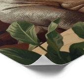 Hippo drinks coffee. Surreal style Poster (Ecke)