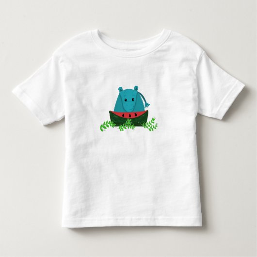 Hippo Eating Watermelon Kleinkind T-shirt (Vorderseite)
